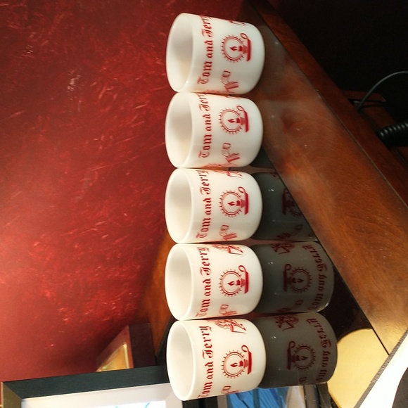 Antique - Rare - Hazel Atlas Tom-and-Jerry Punch Bowl and 5 Cups Set - Picture 7 of 11